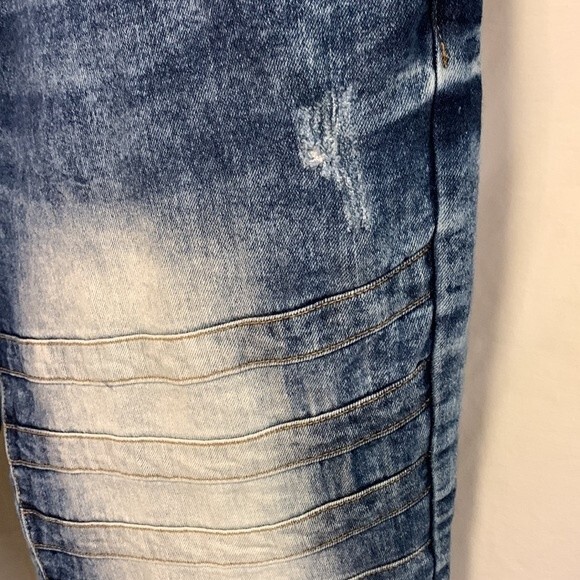 South Pole Stretch Faded Distressed Ribbed Leg Skinny Jeans Size 46 - Picture 5 of 9